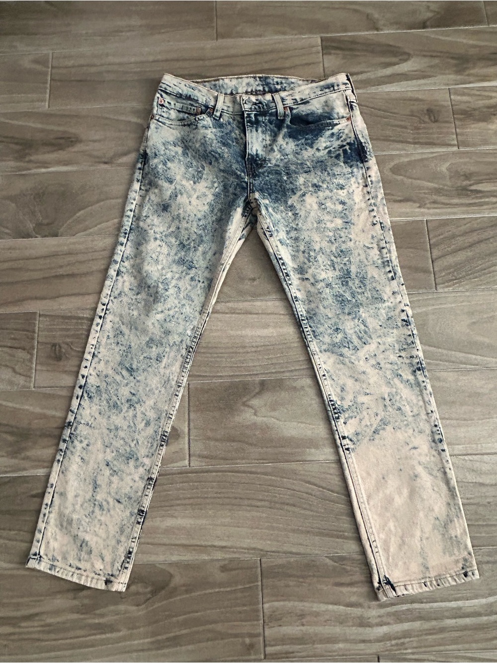 Levi's 511 Men's Acid-Wash Jeans - Blue & White | Size 32X30